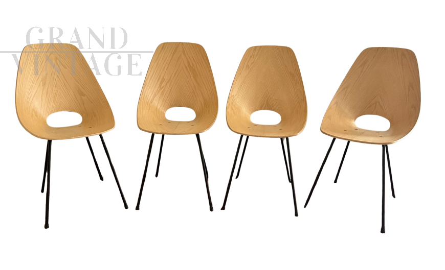 Set di 4 sedie Medea di Vittorio Nobili per F.lii Tagliabue con marchio                            