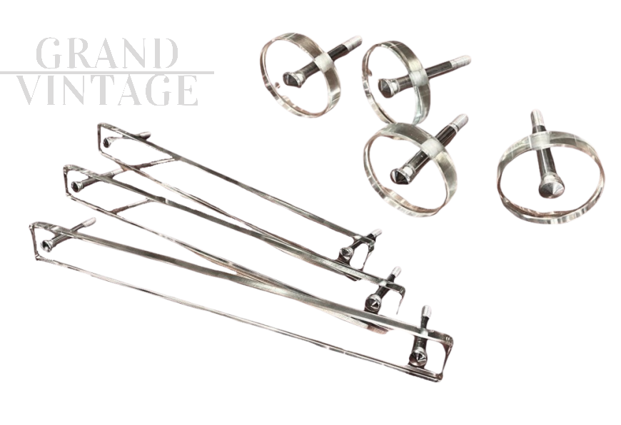 Set di accessori porta asciugamani da bagno in cristallo, anni '70                            