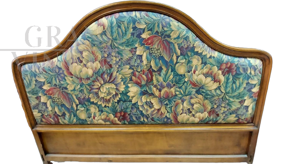 Spalliera vintage Provasi anni '60, imbottita e con stampa a fiori