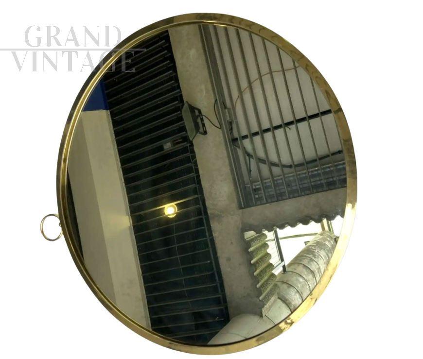 Specchio tascabile di Piero Fornasetti in ottone                            