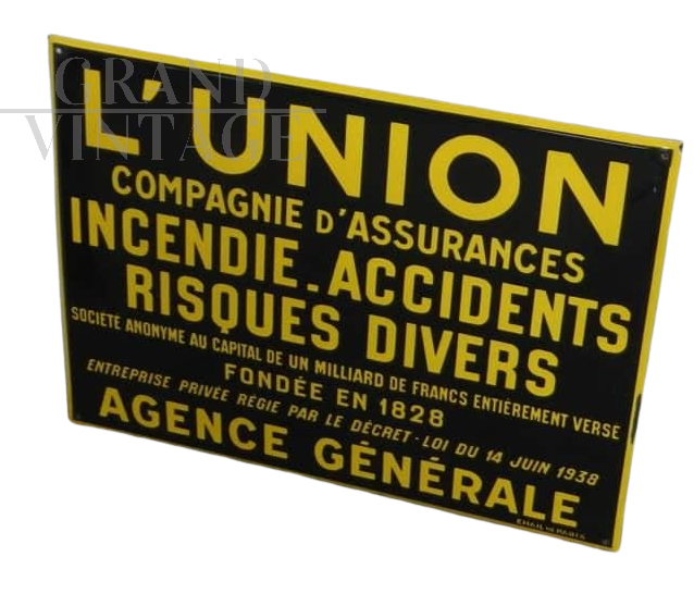 Targa L'Union Compagnie d'Assurances, Francia 1930                            