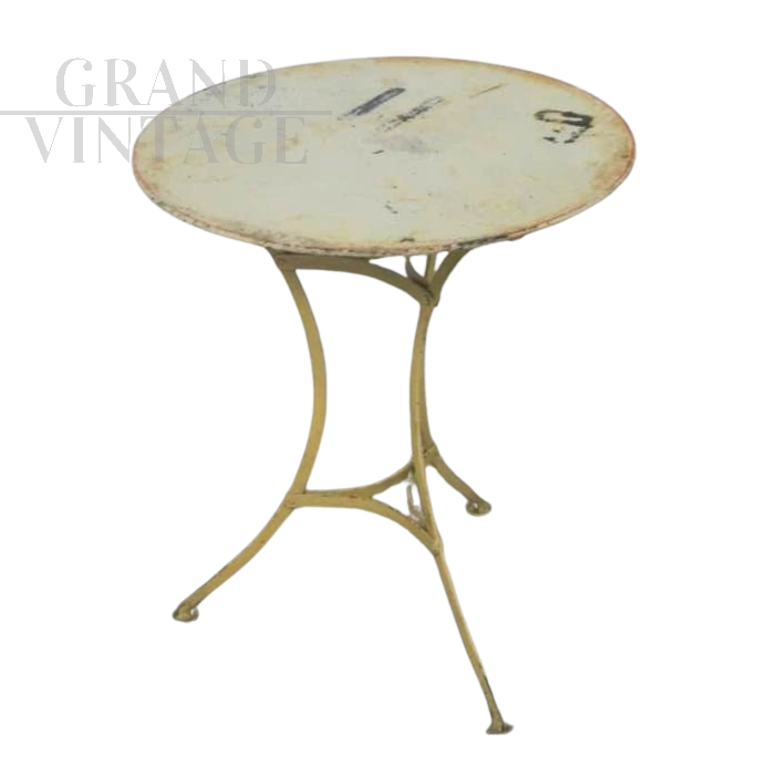 Tavolino da giardino in ferro bianco anni '40                            