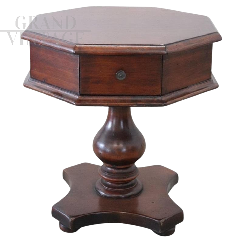 Tavolino da salotto basso ottagonale, anni '80                            