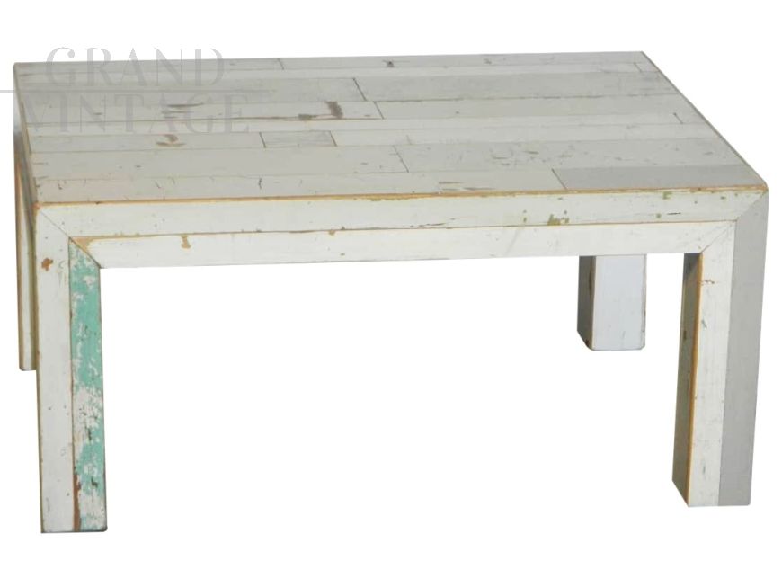 Tavolino da salotto in legno patchwork chiaro                           