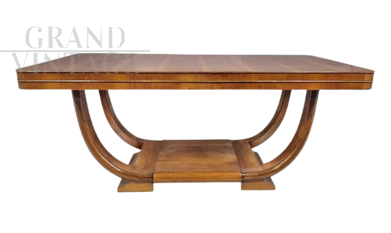 Tavolo Art Déco a gondola, anni '30 - '40                            