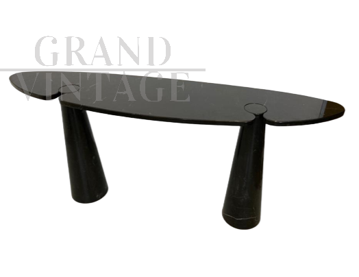 Tavolo Mangiarotti in marmo nero Marquina originale con marchio                            