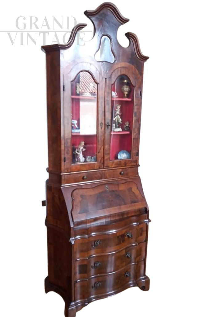 Trumeau in stile antico Luigi XV in radica di noce                            