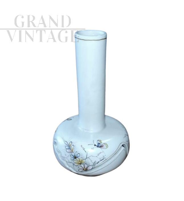 Vaso vintage in ceramica Deruta firmato Mordenti                            