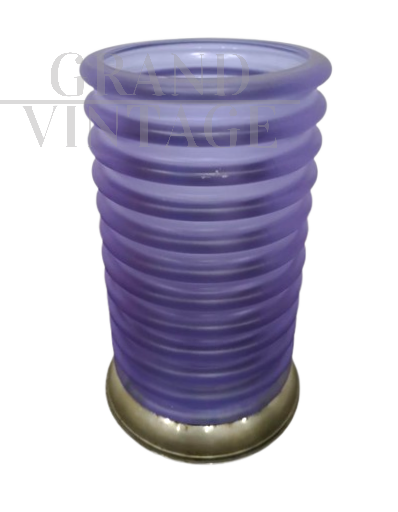 Vaso design Onda di Sergio Asti per Arnolfo di Cambio in vetro lilla, anni '60