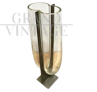 Vaso di Carlo Nason per Mazzega in vetro di Murano, 1969 