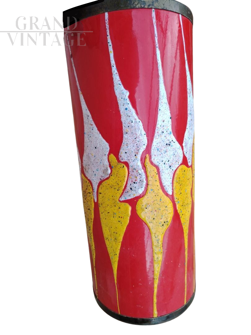 Vaso portabastoni o portaombrelli SIVA Poggibonsi in metallo smaltato                            