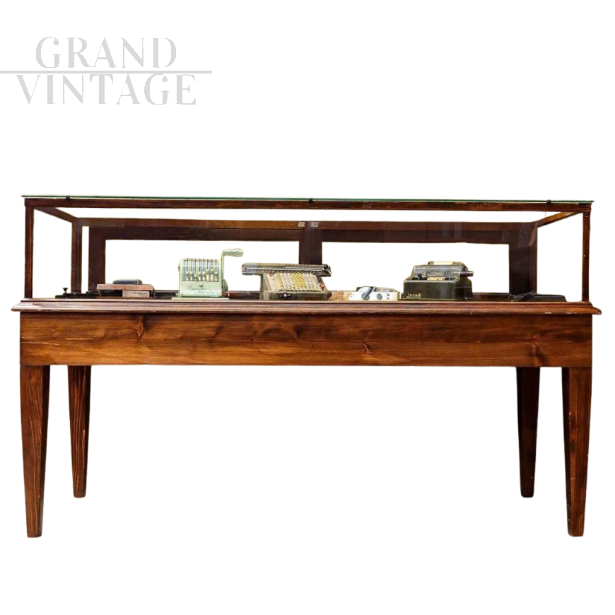 Vetrina espositore vintage americano in legno
