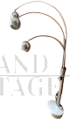 Reggiani arched floor lamp in chromed steel with three lights