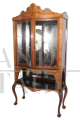 Antique Dutch mirror display cabinet from the 19th century with bois de rose inlays                        
                            