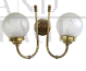 Vintage 1950s wall light in brass with glass spheres