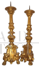 18th century candlesticks with gold leaf on all sides