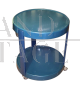 Round space age bar trolley in blue plastic, 1970s