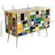 Design chest of drawers covered with multicolored Murano glass, 1980s