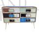 Chest of drawers with three drawers in multicolored glass