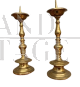 Pair of antique Empire bronze candlesticks, early 19th century
