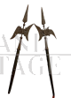 Pair of antique halberds forged in wrought iron, Italy late 19th century