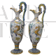 Pair of antique amphorae in Deruta artistic ceramic