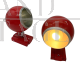 Pair of spotlight wall lights attributed to Reggiani in red metal