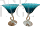 Pair of Florence bombonière glass vases from Empoli in light blue glass