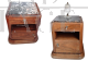 Pair of 1950s bedside tables with black marble top   