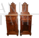 Pair of antique bedside tables with upstand, early 1900s