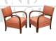 Pair of Art Deco armchairs from the 1930s - 1940s in briar