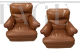 Pair of Poltrona Frau armchairs in brown leather