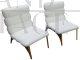 Pair of Scandinavian armchairs in white bouclé wool                          
                            