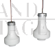 Pair of vintage pendant lights in opaline white glass, 1960s