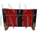 2-door sideboard in red and black glass with optical effect  