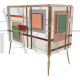 Design sideboard bar cabinet with two doors in multicolored glass 