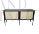 Art Deco sideboard in black wood and parchment