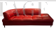 Roche Bobois couch sofa in red hammered leather