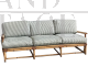 Vintage three seater sofa in bamboo