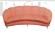 Vintage curved sofa in pink velvet in Gio Ponti style