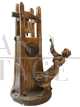 Goldscheider - bell ringer, terracotta clock holder sculpture