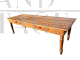 Large antique farmhouse table in cherry wood with inlays, Italy 19th century