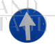 Vintage mandatory direction road sign, Italy 1990 