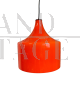 Vintage orange opaline glass pendant lamp, 1970s