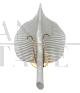 Effetre leaf-shaped wall light in white Murano glass