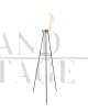 Stilnovo tripod floor lamp in iron and opaline glass, Italy 1950s
