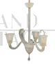 Three-armed Barovier chandelier in sandblasted Murano glass