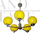1960s mid-century chandelier with 5 yellow spheres                   
                            