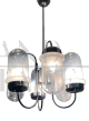 Vintage Murano glass and chromed metal chandelier with 6 lights, 1970s