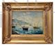 Marina painting by Luigi Basile, Posillipo school, oil on panel